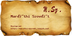 Maróthi Szovát névjegykártya